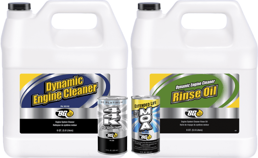 BG Dynaaminen kunnostushuolto auttaa vähentämään öljyn kulutusta.